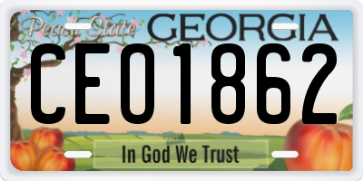 GA license plate CEO1862