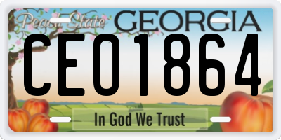 GA license plate CEO1864