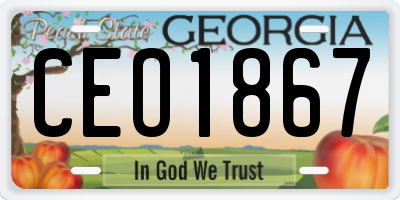 GA license plate CEO1867