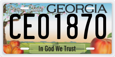 GA license plate CEO1870