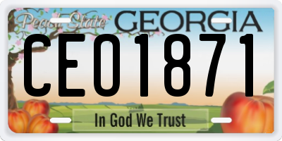 GA license plate CEO1871