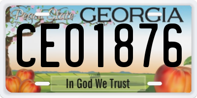 GA license plate CEO1876
