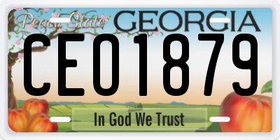 GA license plate CEO1879