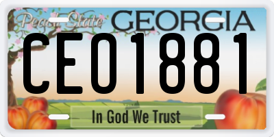 GA license plate CEO1881