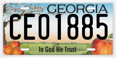 GA license plate CEO1885
