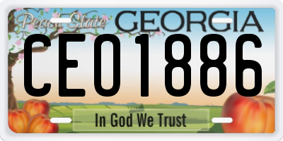 GA license plate CEO1886