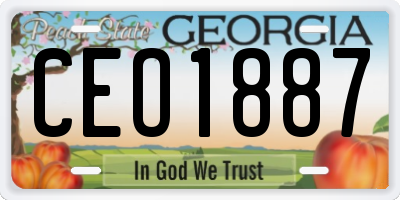 GA license plate CEO1887