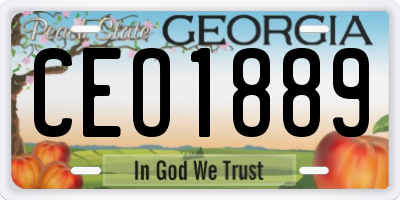 GA license plate CEO1889