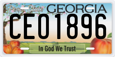 GA license plate CEO1896
