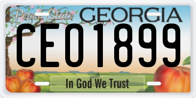 GA license plate CEO1899