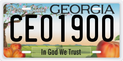 GA license plate CEO1900
