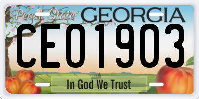 GA license plate CEO1903