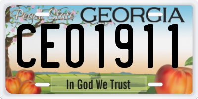 GA license plate CEO1911