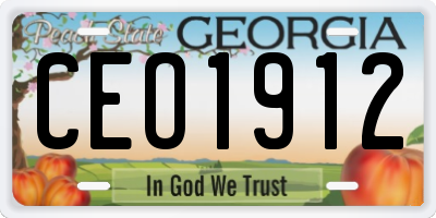 GA license plate CEO1912