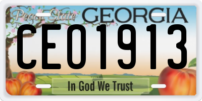 GA license plate CEO1913