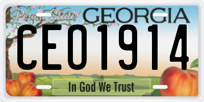 GA license plate CEO1914