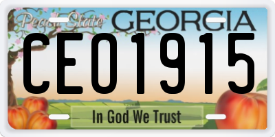 GA license plate CEO1915