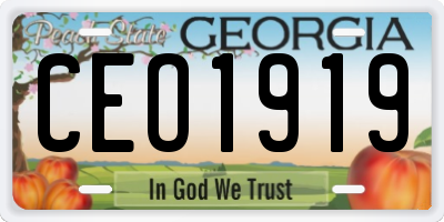GA license plate CEO1919