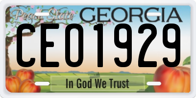 GA license plate CEO1929