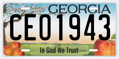 GA license plate CEO1943