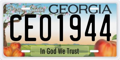 GA license plate CEO1944