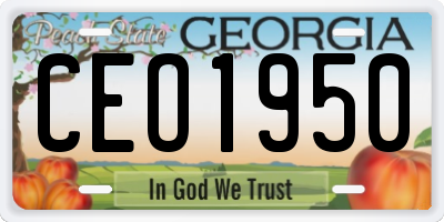 GA license plate CEO1950