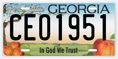 GA license plate CEO1951