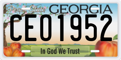 GA license plate CEO1952