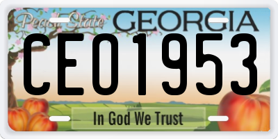 GA license plate CEO1953