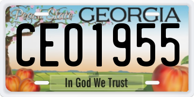 GA license plate CEO1955
