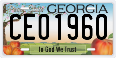 GA license plate CEO1960