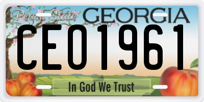 GA license plate CEO1961