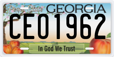 GA license plate CEO1962