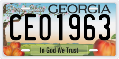 GA license plate CEO1963