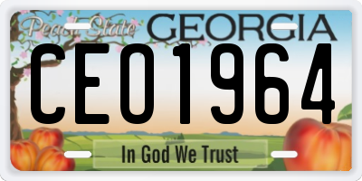 GA license plate CEO1964