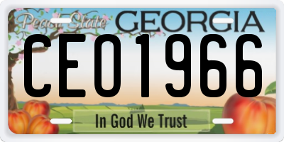 GA license plate CEO1966