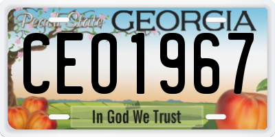 GA license plate CEO1967