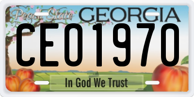GA license plate CEO1970