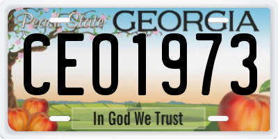 GA license plate CEO1973