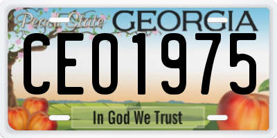 GA license plate CEO1975