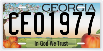 GA license plate CEO1977