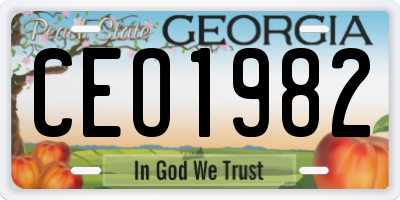 GA license plate CEO1982