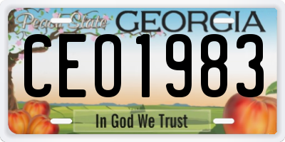 GA license plate CEO1983