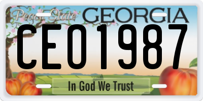 GA license plate CEO1987