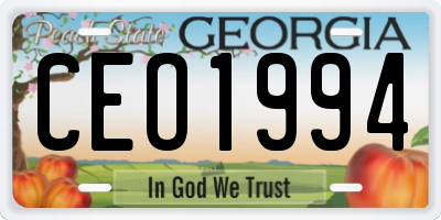 GA license plate CEO1994