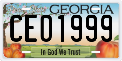 GA license plate CEO1999