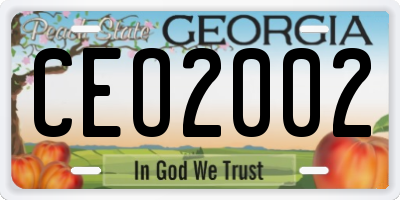 GA license plate CEO2002