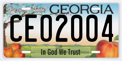 GA license plate CEO2004