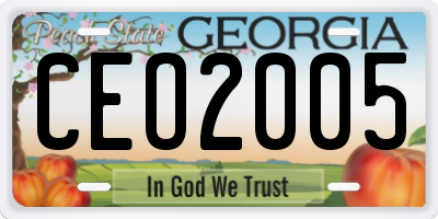GA license plate CEO2005