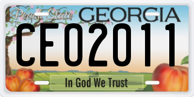 GA license plate CEO2011